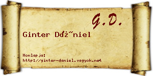 Ginter Dániel névjegykártya